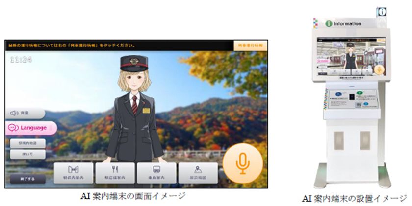 非接触型のAI案内端末を活用したお客様案内の
実証実験を大阪梅田駅・京都河原町駅で実施します