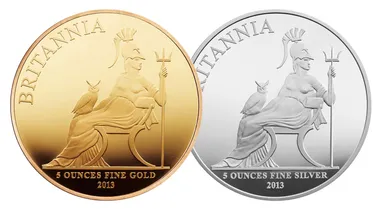 5オンス金・銀貨裏面