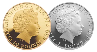 5オンス金・銀貨表面