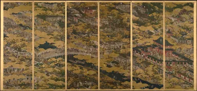 国宝「洛中洛外図屏風(舟木本)」右隻　岩佐又兵衛筆　江戸時代・17世紀　東京国立博物館蔵