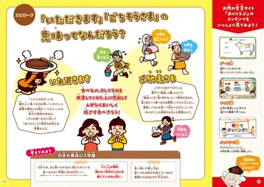 アンケートの調査結果をもとに、お肉の情報だけでなく、食事のあいさつなども紹介