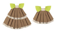 (左)Ballerina Dress(右)Ballerina Mini Dress カラー：CAMEL× GREEN APPLE