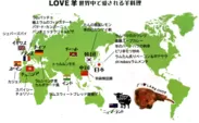 「ひつじあいす」では世界13カ国の羊料理を提供しており、世界MAPのメニュー表も用意