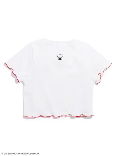 MERCURYDUO【ハローキティコラボ】配色ワンポイント刺繍Tシャツ