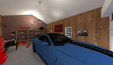 素材感を楽しむガレージ