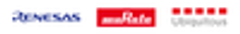 ルネサス エレクトロニクス株式会社、株式会社村田製作所、株式会社ユビキタスのロゴ