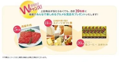 39キャンペーン　Ｗチャンス賞品