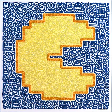 【Mr.Doodle】「Pac-Man」 シルクスクリーン　50×50cm