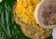 オーガニック小松菜カレー 親鶏のガランティーヌ【クローズアップ】