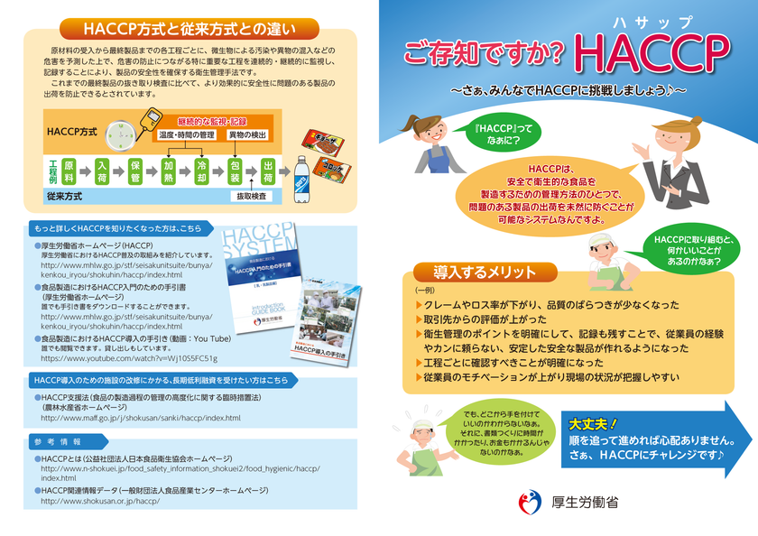 「HACCPに沿った衛生管理の制度化」の行政指導が新年度より
本格化するに伴い、「次亜塩素酸水」を活用した
衛生管理での対応の提案を実施