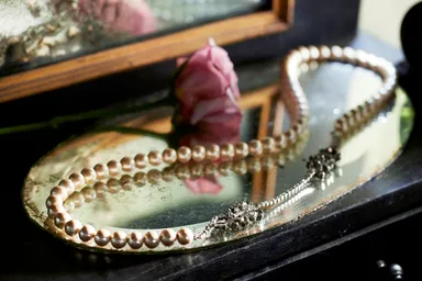 ブランシュビジューパールロングネックレス