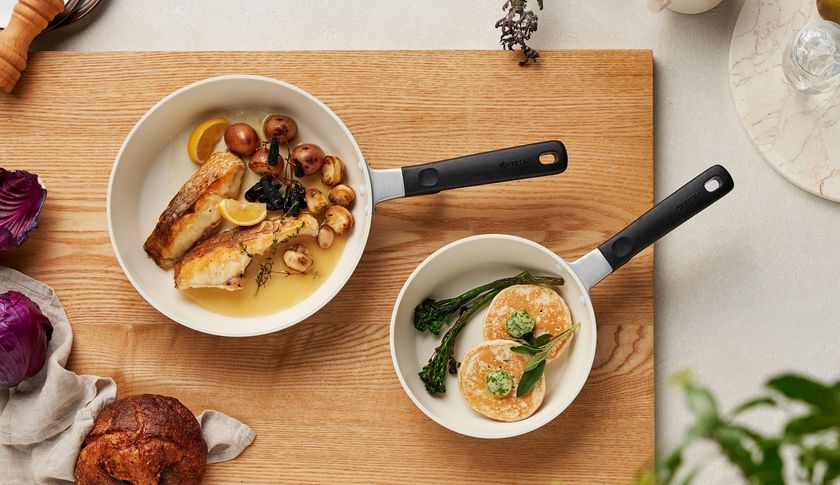 京セラ独自のセラミック加工で、フッ素樹脂不使用だから安心の
「セラブリッド（R） フライパン」リニューアルモデルの販売について