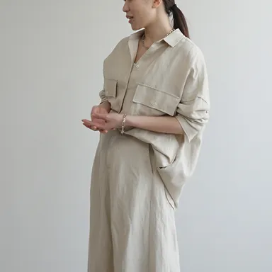 麻ロングシャツ(3)