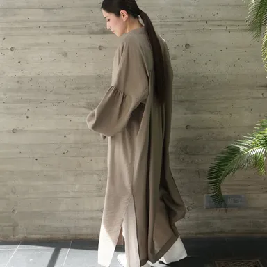 シアーヘンリーネックワンピ