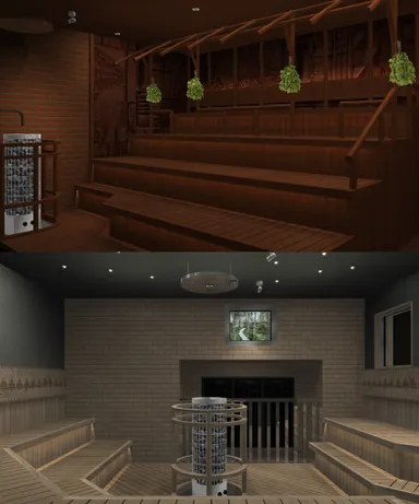 上が男性用サウナ・下が女性用サウナ