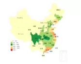 図1 中国日系企業の地域分布地図(単位：社)