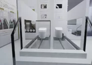 床構造に対応した配管が確認できるトイレ展示