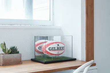 ラグビーボールケース　鏡付