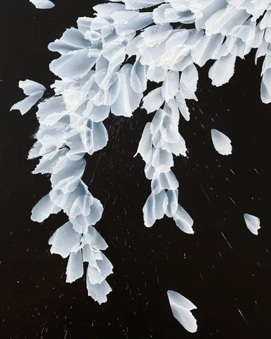 入選 アルコールインクアート「一瞬の静寂」モノクロの神秘な世界