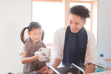 お食事後の片付けの際に