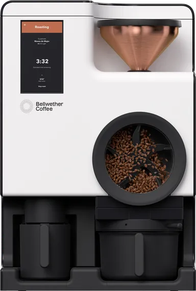 カウンタートップロースター 1.5kgのバッチサイズ 1時間に3−4バッチの焙煎が可能 1回の焙煎に必要な労働力は2分