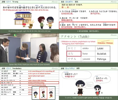 教材は多言語字幕付きで提供しています