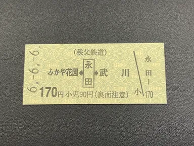 和暦印字の硬券乗車券 イメージ