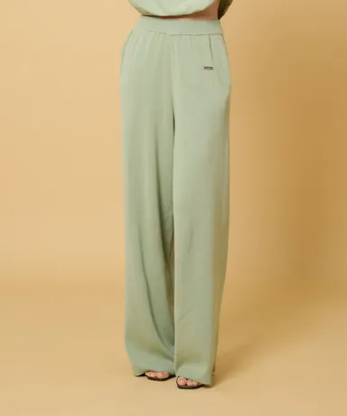 ワイドニットパンツ　GREEN