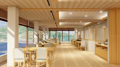 空と海を一望できる最上階　スカイラウンジ「天藍」