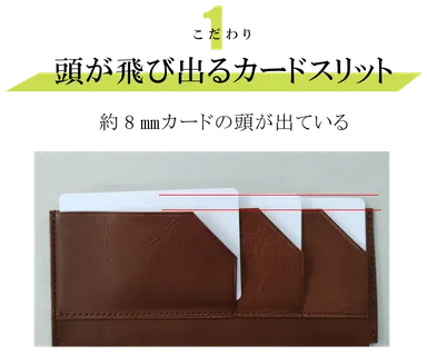 カードが出し入れしやすいカードスリット
