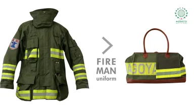 燃えない!『消防服』リメイクバッグ