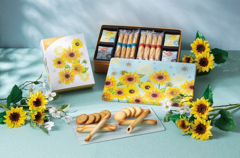 ヨックモックと日比谷花壇がコラボで贈る四季シリーズのギフト
「夏の贈り物」に想いを込めて 青空にひまわりを描いた『カドー ドゥレテ』
～6月15日（土）より新登場～