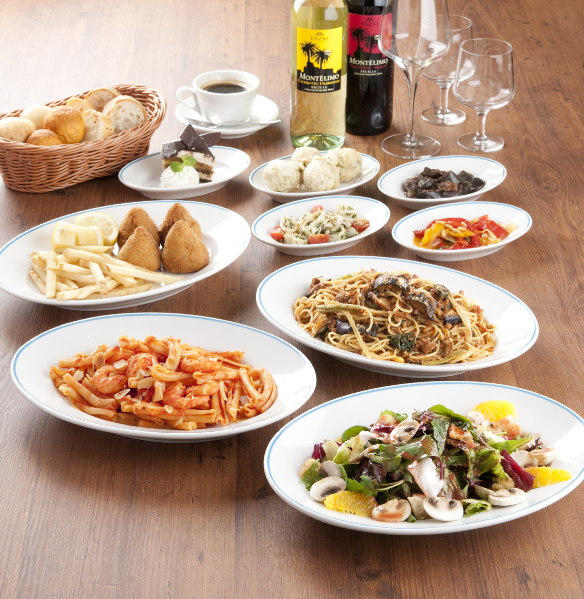 イタリア シチリア料理店 タオルミーナ に 冬のパーティープラン が登場シチリア名物の小皿料理 大皿パスタ サラダ パンなどに飲み放題付きで 4 500 株式会社wdi のプレスリリース