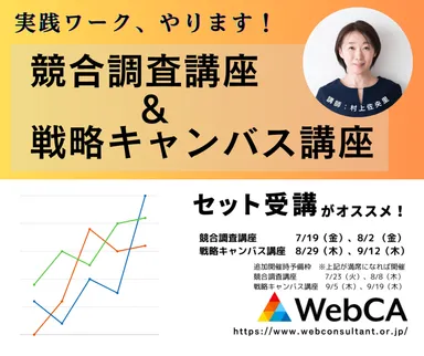 競合調査講座、戦略キャンバス講座 バナー