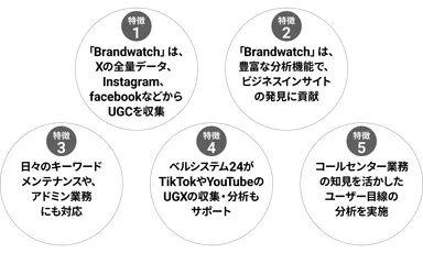 「ソーシャルリスニング・UGC活用支援サービス」の5つの特徴