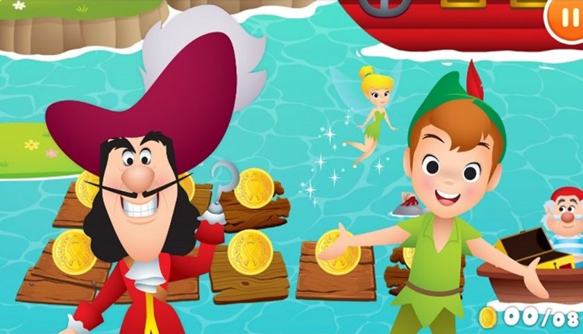 右脳を育むディズニー知育アプリ
【Disneyパズルランド for dキッズ】に『ピーター・パン』の
なぞり書きパズルが登場!