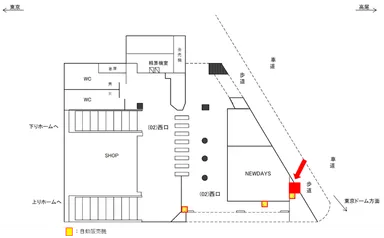 JR東日本　水道橋駅設置場所地図