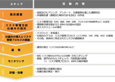 ERM構築/再構築・改善サービスのプロジェクト推進手順