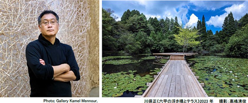 神戸六甲ミーツ・アート2024 beyond
川俣正が《六甲の浮き橋とテラス》を更新！
～「ワーク・イン・プログレス」に基づき、
今年はテラスと沈下橋を増築～