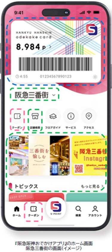 「阪急阪神おでかけカード」の公式アプリ
『阪急阪神おでかけアプリ』が
8月28日（水）よりサービスを開始します