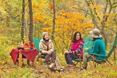 森でくつろぐたき火カフェ