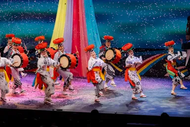 桜吹雪と盛岡さんさ踊り