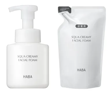 『スクワクリーミィ泡洗顔』 (左)本品 2,420円(税込) (右)詰替用1,980円(税込)