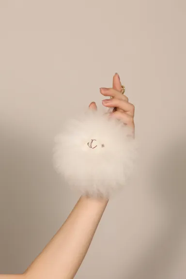 アルパカ毛 バッグチャーム ホワイト