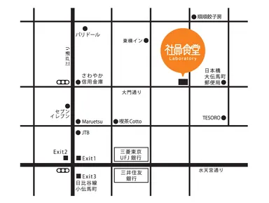 社員食堂Lab.地図