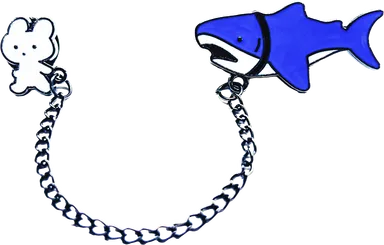 ウサギとサメの仲良しピンズ