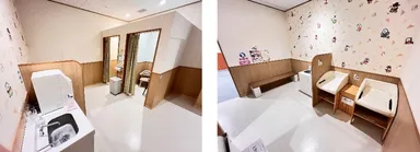 赤ちゃん休憩室・おむつ替え台・ベビーカー貸出・優先エレベーター