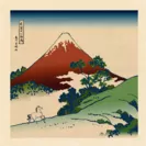 「赤富士と白馬」亀川秀樹画
