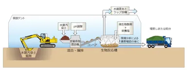 図 1 ：鉄酸化細菌による水銀汚染土壌浄化のイメージ