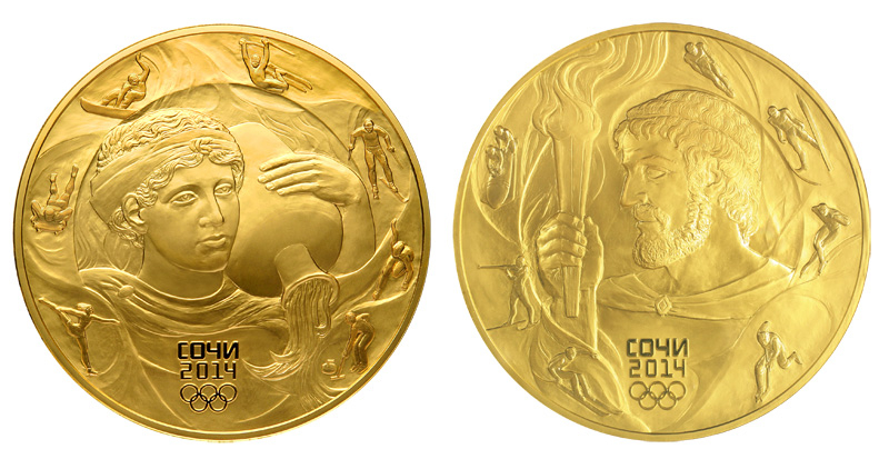 2014年冬オリンピックロシアソチプルーフ金貨3種セット 2014年冬